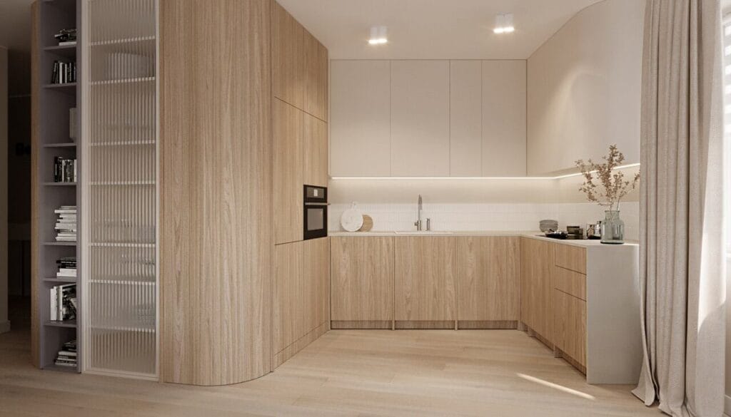 Kuchnia, projekt architekt wnętrz Weroniki Budzichowskiej z pracowni To Be Design.