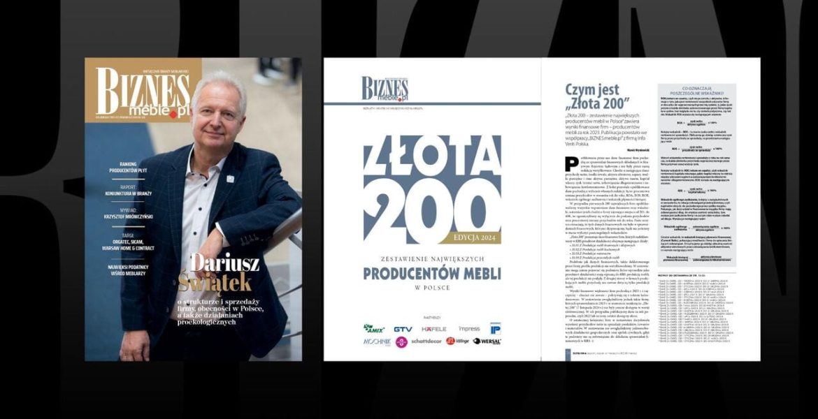 Grudniowe wydanie BIZNES.meble.pl i Złota 200.