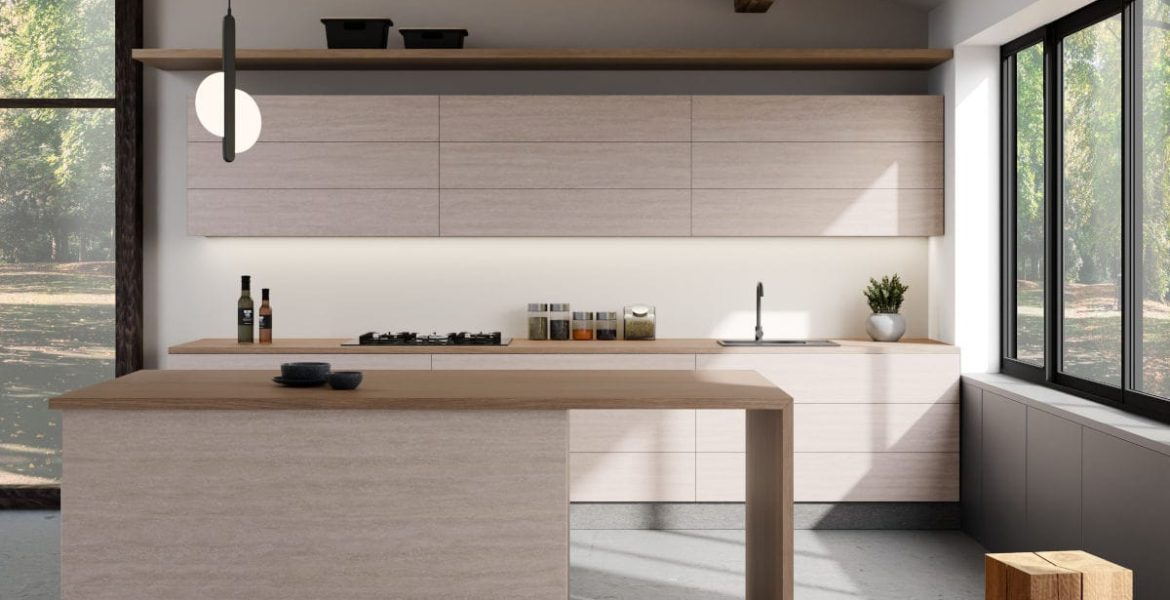 Interprint - dekor Tivoli Savi Oak na meblach w kuchni