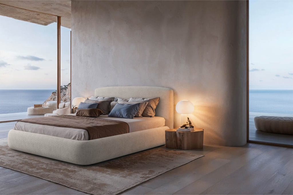 DIUN marki Comforteo zachwyca prostą formą i perfekcyjnie dopracowanymi detalami. Łóżko łączy prostotę z dopracowanymi detalami. Jego delikatnie zaokrąglone krawędzie nadają bryle miękkość, przełamując surowość minimalistycznego designu. Niska rama umieszczona tuż nad ziemią oraz dyskretne wezgłowie tworzą harmonijną, lekką sylwetkę. Inspirowane stylem japońskim i skandynawskim, łóżko DIUN wprowadza do wnętrza spokój i elegancję. Dzięki przemyślanej formie idealnie odnajdzie się w nowoczesnych i minimalistycznych aranżacjach.