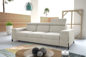 Beżowa sofa Ulises z oferty Libro w nowoczesnym salonie.