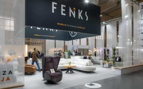 Stoisko firmy Feniks na targach Meble Polska 2025 w Poznaniu.