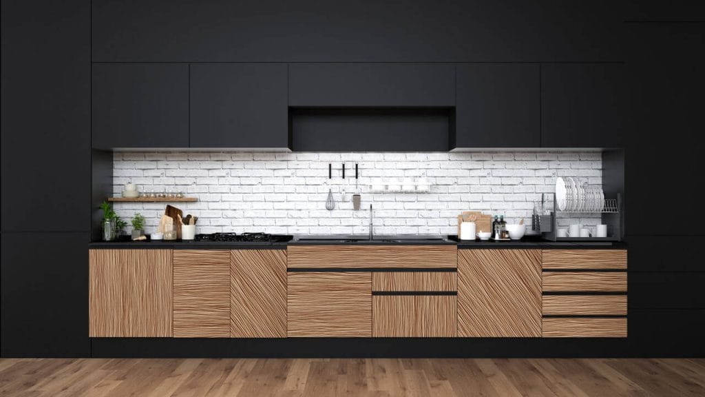 Pomimo niesamowicie bogatej oferty materiałów imitujących drewno, to właśnie fronty fornirowane, bądź naturalny blat drewniany, dodaje wnętrzu prawdziwego szyku i elegancji. Płyty strukturyzowane 3D firmy Gaber potęgują ten efekt, gdyż oprócz naturalnej fornirowej powierzchni otrzymujemy dodatkowo głębię struktury widzianą z każdego punktu pomieszczenia i każdej odległości. Klasyczny fornir dębowy z wyciśniętą strukturą może być dowolnie barwiony, patynowany i lakierowany, aby uzyskać oczekiwany przez klienta efekt. Płyty strukturyzowane 3D firmy Gaber to prawdziwa rewolucja w aranżacji wnętrz, nie tylko kuchni, ale również sypialni, salonu czy łazienki.