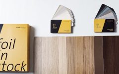 Schattdecor - folder z dekorami i przykładowe kolory zaprezentowane na białym tle