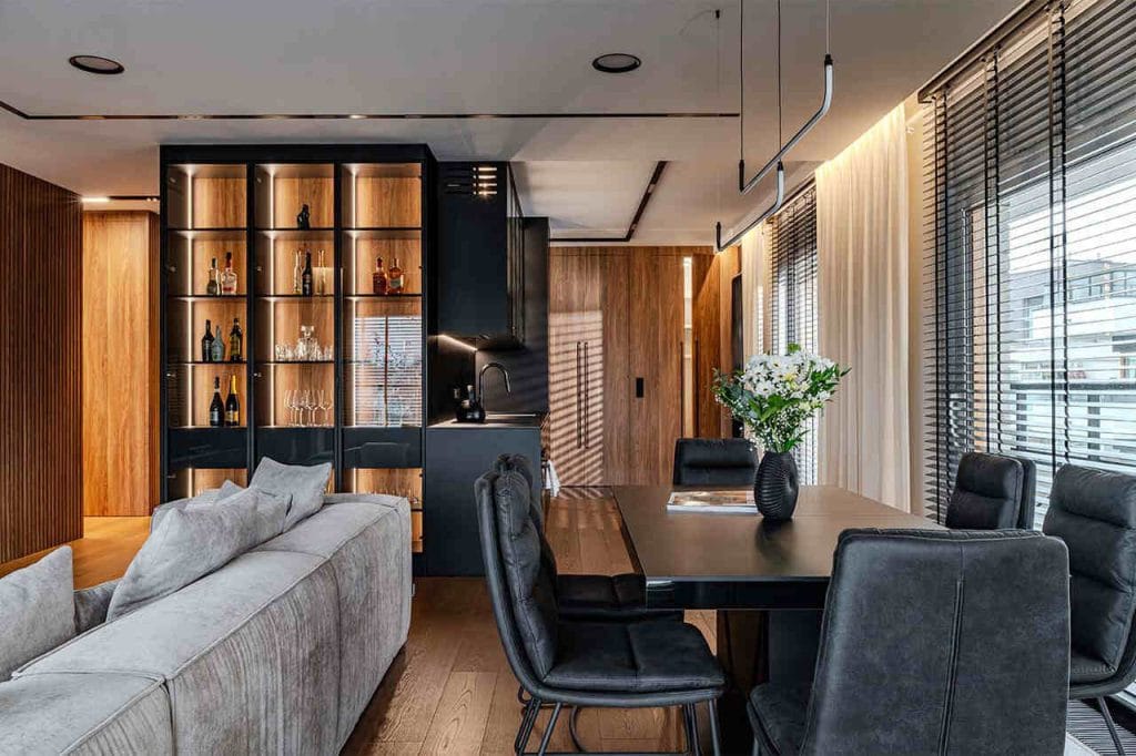 Projekt wnętrza: arch. Maja Śmichura, Deer Design, projekt zabudowy meblowej: Anna Garbacz, Deer Wood. Fot. Zagórny Studio.