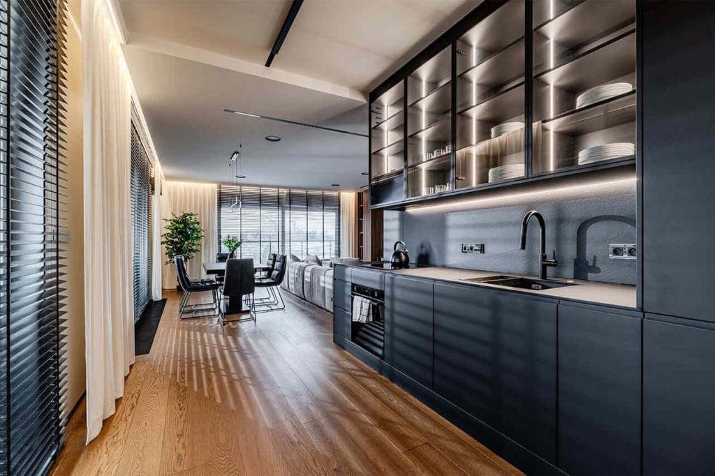 Projekt wnętrza: arch. Maja Śmichura, Deer Design, projekt zabudowy meblowej: Anna Garbacz, Deer Wood. Fot. Zagórny Studio.