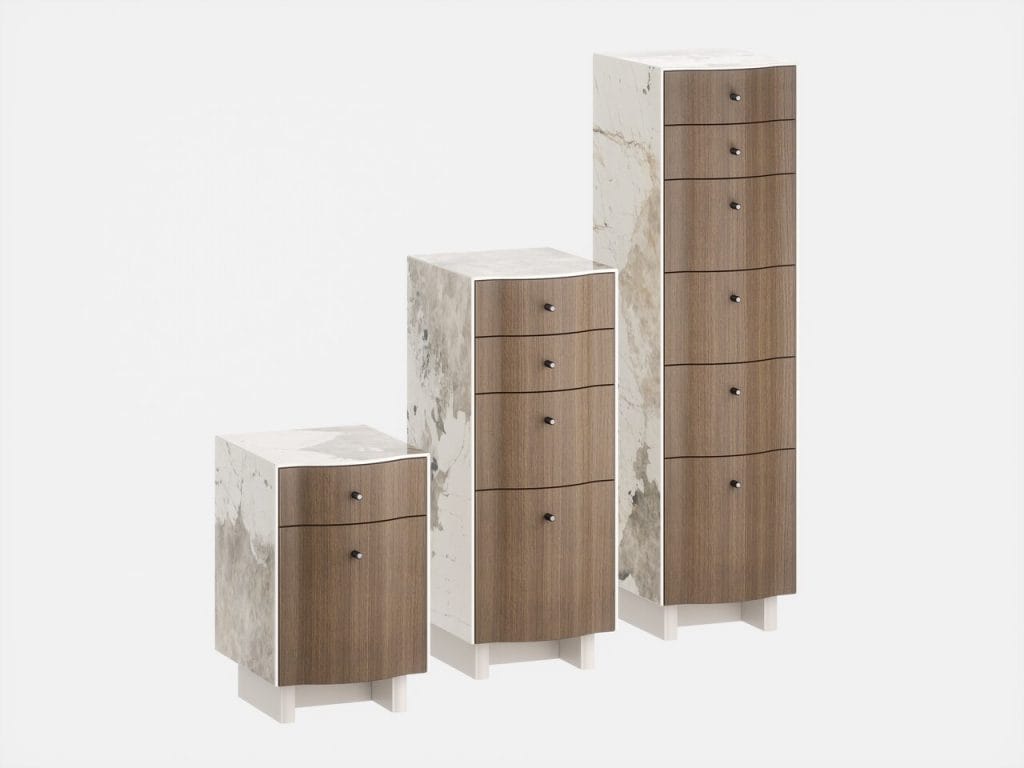 „Onda” Cosentino Dekton Khalo + Atpol Alpi Xilo 2.0 Walnut Striped.