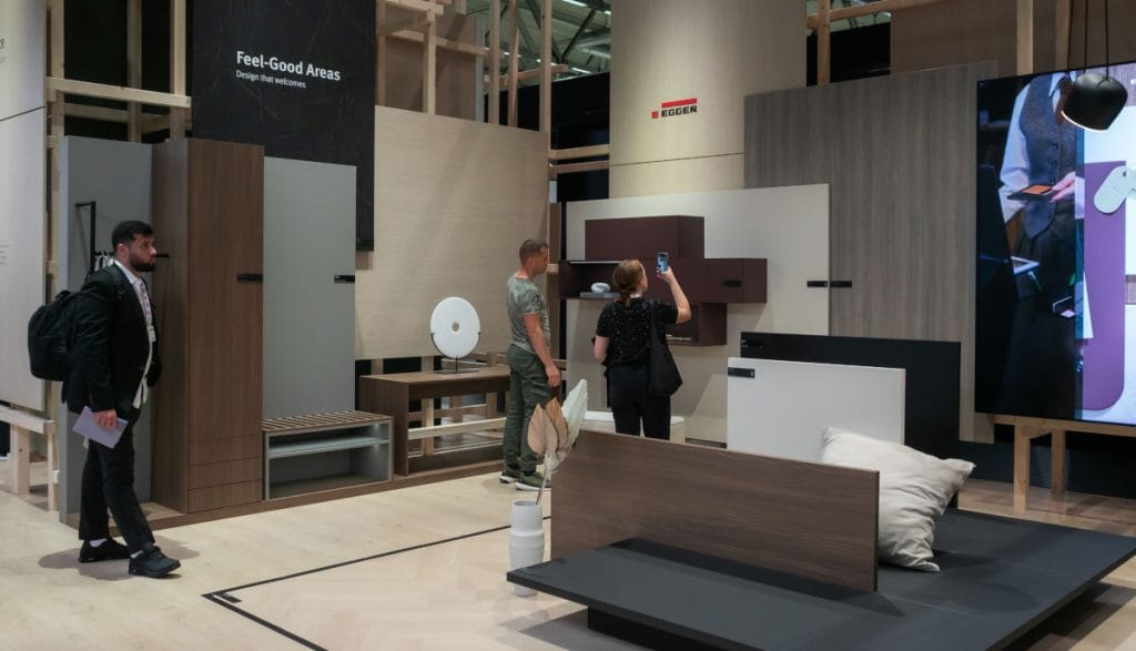 Stoisko Egger podczas targów interzum 2025