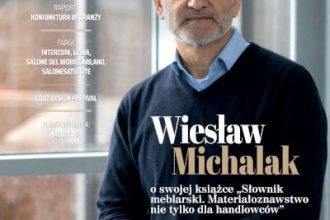 Okładka miesięcznika BIZNES.meble.pl - wydanie czerwiec-lipiec 2025. Na okładce Wiesław Michalak, menedżer ds. szkoleń, bezpieczeństwa i jakości serwisu w Zadbano, autor książki „Słownik meblarski. Materiałoznawstwo nie tylko dla handlowców”. Fot. Tomasz Markowski.
