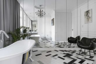 Pokój kąpielowy. Projekt: arch. Anna Maria Sokołowska, Pracownia Projektowa Dragon Art. Fot. Fotomohito.