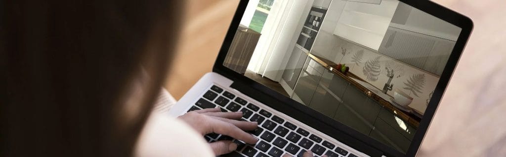 Wykorzystanie sztucznej inteligencji i cyfrowe projektowanie mebli - interfejs na laptopie