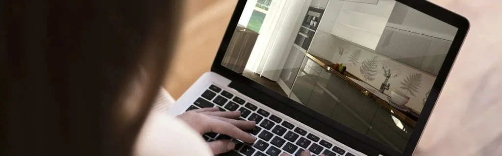 Wykorzystanie sztucznej inteligencji i cyfrowe projektowanie mebli - interfejs na laptopie