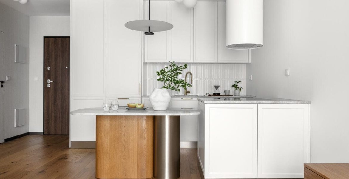 Stonowane kolory i nuta nostalgii w kuchni - projekt: Decoroom, stylizacja: Maria Szymańska. Fot. Kamila Markiewicz-Lubańska, Wnętrza w Obiektywie.