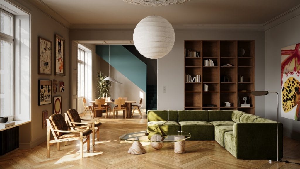 Magda Jońca za projekt „Harmonia form i koloru” z podłogą Design Experience Maxi Dąb Elegance.