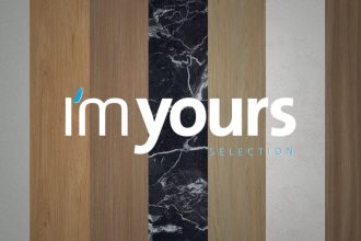 Nowa kolekcja globalna dekorów Impress Decor: I’m Yours. Wizualizacja, pasy decorów, napis