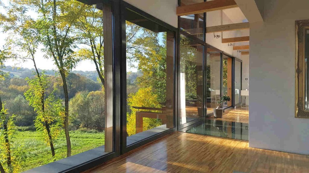 Strefa sypialni w domu jednorodzinnym w okolicach Krakowa. Pow. ok. 120 m2. Projekt z roku 2008.