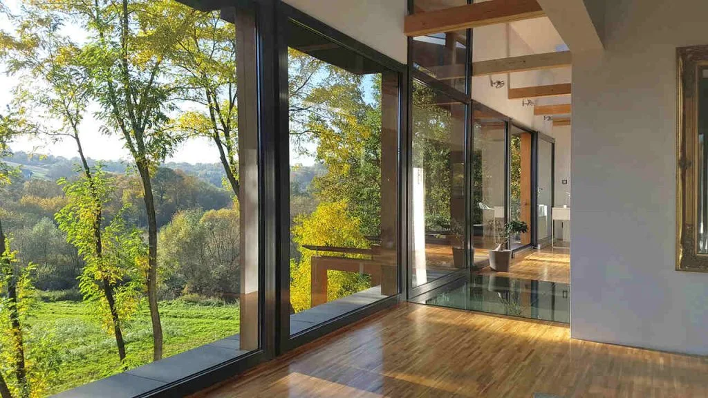 Strefa sypialni w domu jednorodzinnym w okolicach Krakowa. Pow. ok. 120 m2. Projekt z roku 2008.