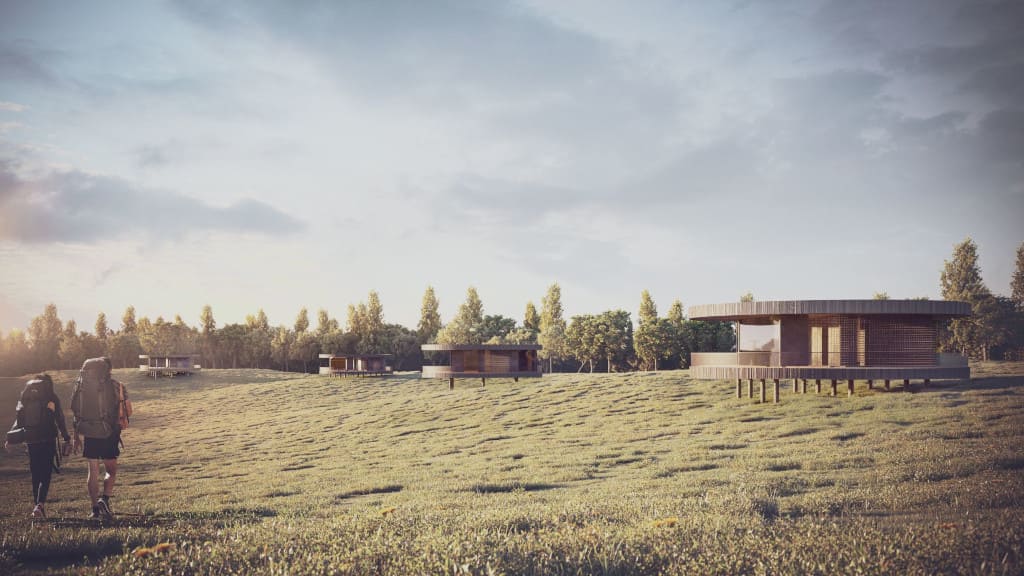 Zespół domków rekreacyjnych przylegających do hotelu Dwór Sanna na Roztoczu, proj. Nizio Design International.