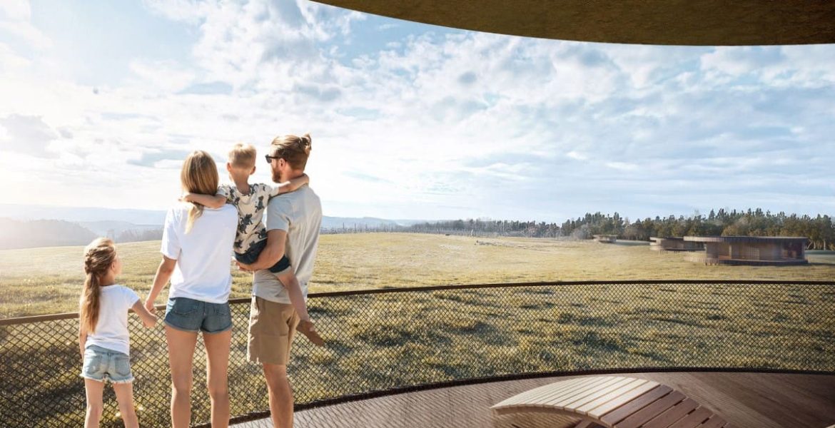 Zespół domków rekreacyjnych przylegających do hotelu Dwór Sanna na Roztoczu, proj. Nizio Design International.