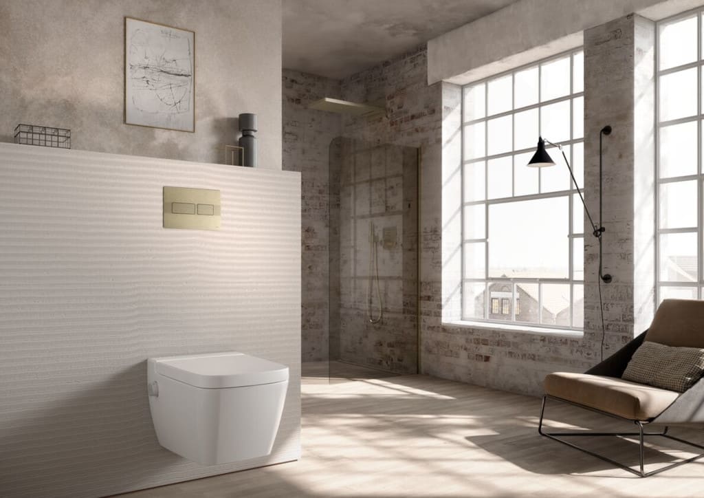 Styl industrialny w łazience.