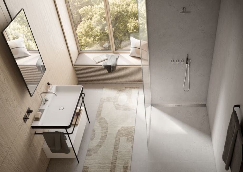 Styl modernistyczny w łazience.