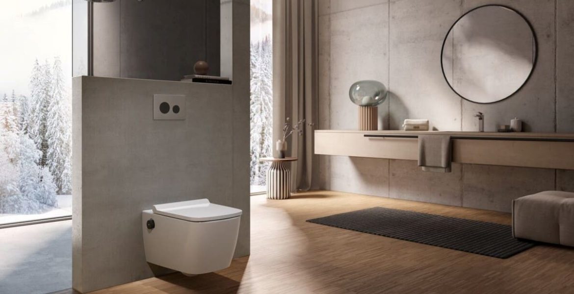 Styl modernistyczny w łazience.