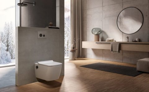 Styl modernistyczny w łazience.