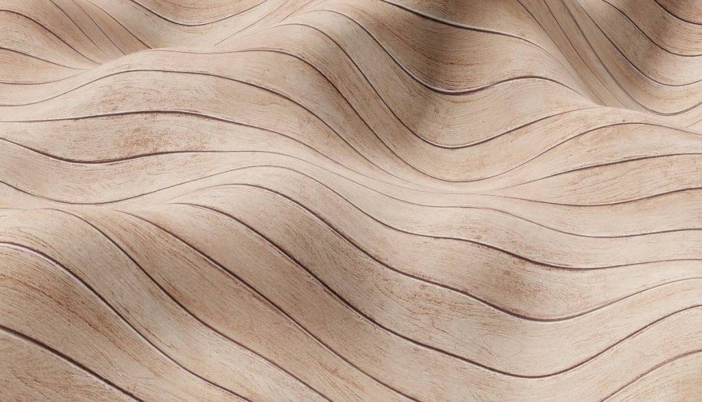 Pofalowana powierzchnia drewnianego forniru Impress Decor dekoracje i folie finish – przykład dekoracyjnego wzoru