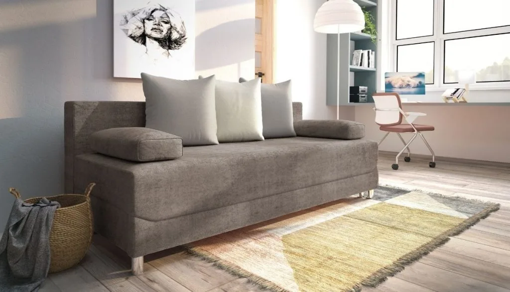 Sofa rozkładana Libro ALISA – wygodne spanie w kawalerce i elegancki wygląd w małym wnętrzu.
