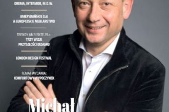 Okładka miesięcznika BIZNES.meble.pl - wydanie listopad 2025. Na okładce: Michał Nowrotek, prezes Zarządu MAAG Polska.