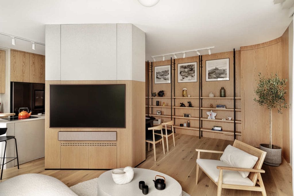 Apartament Japandi w Sopocie, projekt: Jan Sikora, Sikora Wnętrza. Fot. Tom Kurek.