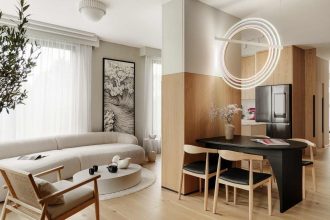 Apartament Japandi w Sopocie, projekt: Jan Sikora, Sikora Wnętrza. Fot. Tom Kurek.