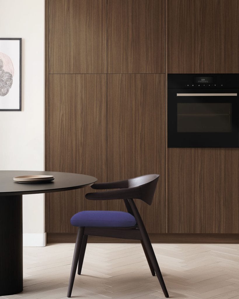 Fronty meblowe Schattdecor Orzech Ravello – naturalny wzór drewna w nowoczesnej aranżacji kuchni.