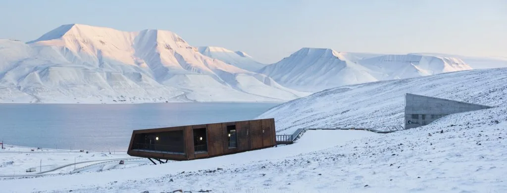 Globalny Bank Nasion znajdujący się na norweskim archipelagu Svalbard, na wyspie Spitsbergen. Fot. Trond Isaksen / Statsbygg. Źródło: Stockholm Furniture Fair.