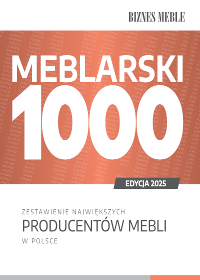 Okładka raportu Meblarski 1000 - zestawienie największych producentów mebli w Polsce edycja 2025 - wersja podstawowa