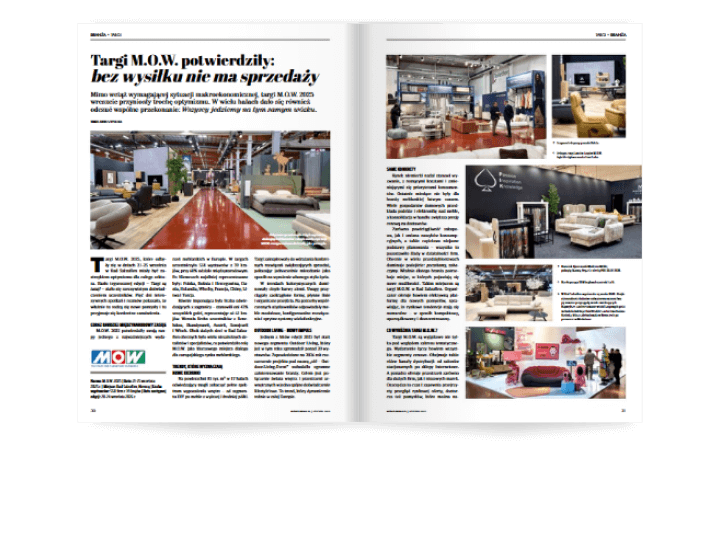Miesięcznik BIZNES.meble.pl - wydanie listopad 2025. Rozkład branża.