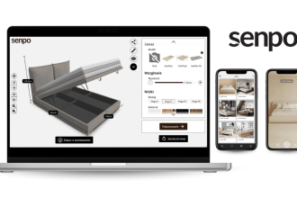 Interfejs konfiguratora 3D Senpo do personalizacji mebli