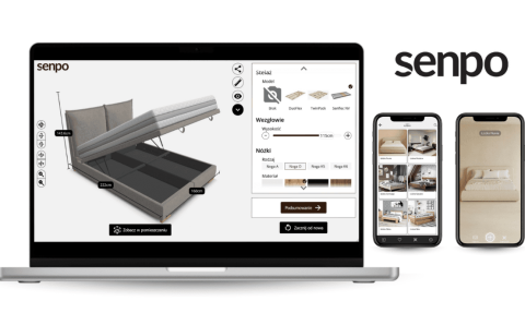 Interfejs konfiguratora 3D Senpo do personalizacji mebli