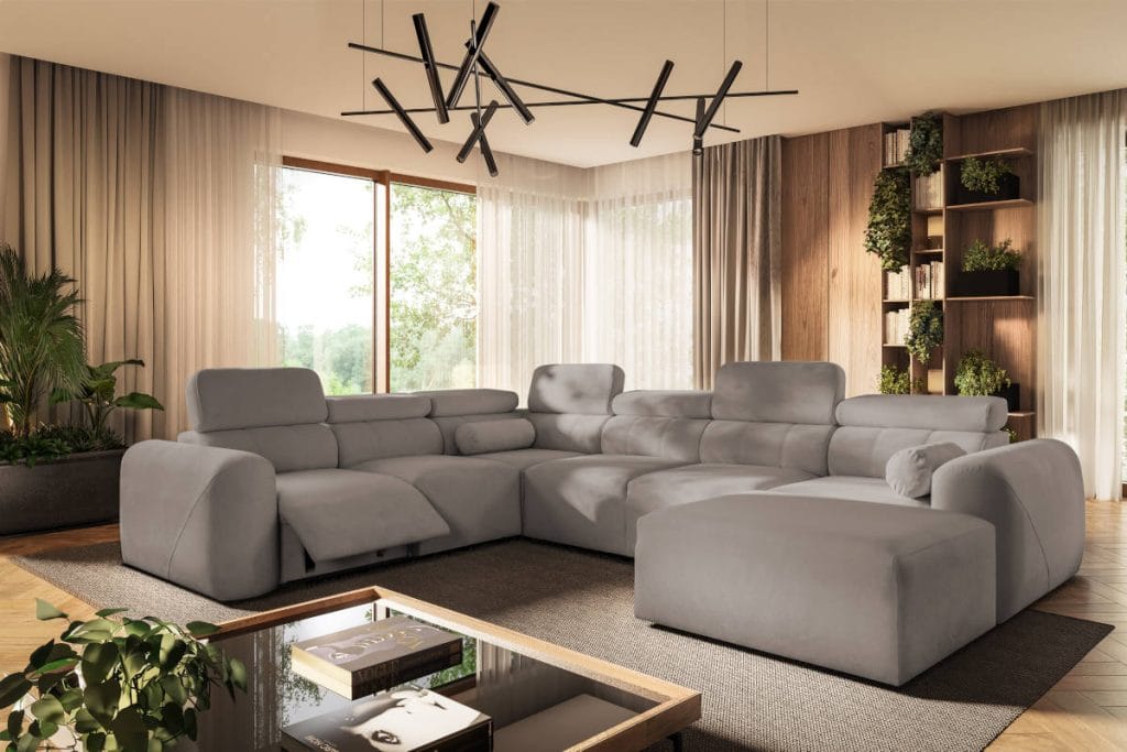 Brattex - Volare VIII Mix Torra (Narożnik w kolorze szarym/taupe z funkcją relaks)