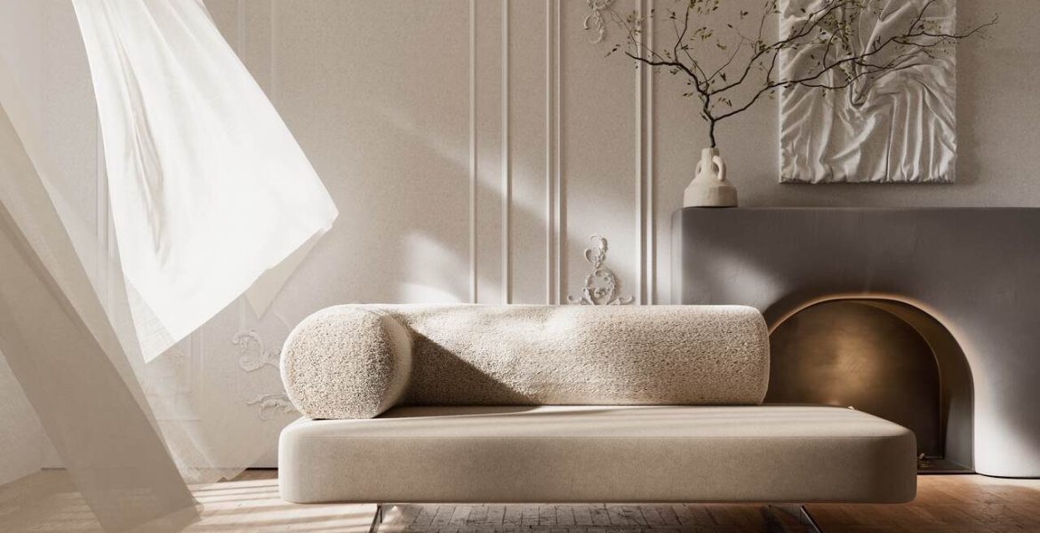 Leżanka Carmel projektu Katarzyny Jasyk, produkowana przez markę Happy Barok, to eleganckie połączenie prostoty formy i subtelnego luksusu. Geometryczna bryła została zestawiona z miękkim, futrzanym wałkiem stanowiącym oparcie, co nadaje meblowi przytulny, rzeźbiarski charakter. Całość dopełniają chromowane nogi i welwetowe obicie, które podkreślają nowoczesny, a zarazem ponadczasowy styl projektu.