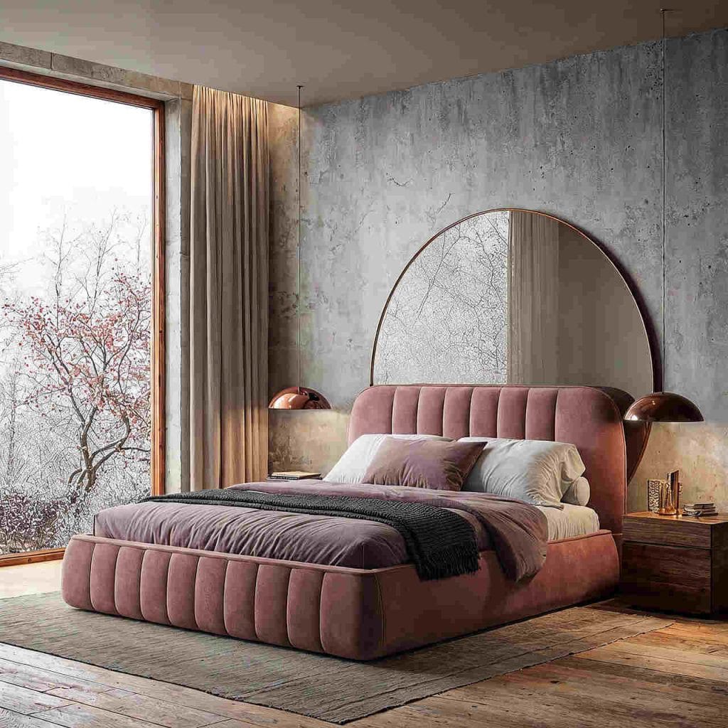 Calira marki Comforteo zachwyca miękkimi, zaokrąglonymi liniami i spokojną, ponadczasową elegancją. Niska bryła łóżka, osadzona tuż nad podłogą, świetnie wpisuje się w aktualne trendy i dodaje sypialni przytulnego, otulającego charakteru. Pionowe przeszycia na ramie i wezgłowiu tworzą rytmiczną, spójną kompozycję, a detale takie jak ozdobna lamówka dodają bryle wizualnej struktury. To jednak nie tylko design – wnętrze kryje praktyczny pojemnik na pościel. Idealny wybór dla tych, którzy cenią balans między miękką estetyką a codzienną funkcjonalnością.