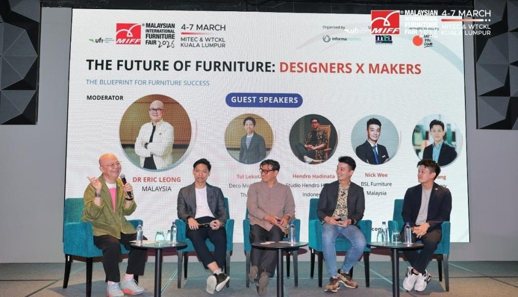Panel dyskusyjny z udziałem ekspertów branży meblarskiej podczas MIFF 2026 w Kuala Lumpur