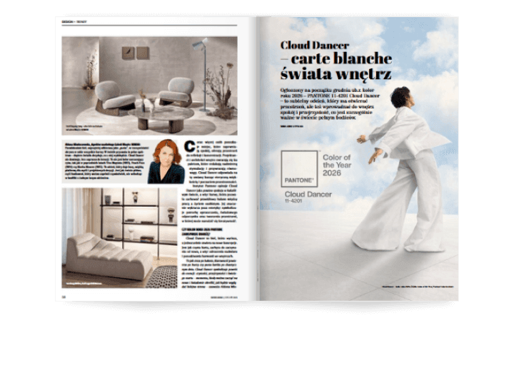 Miesięcznik BIZNES MEBLE - wydanie styczeń 2026. Rozkład design.