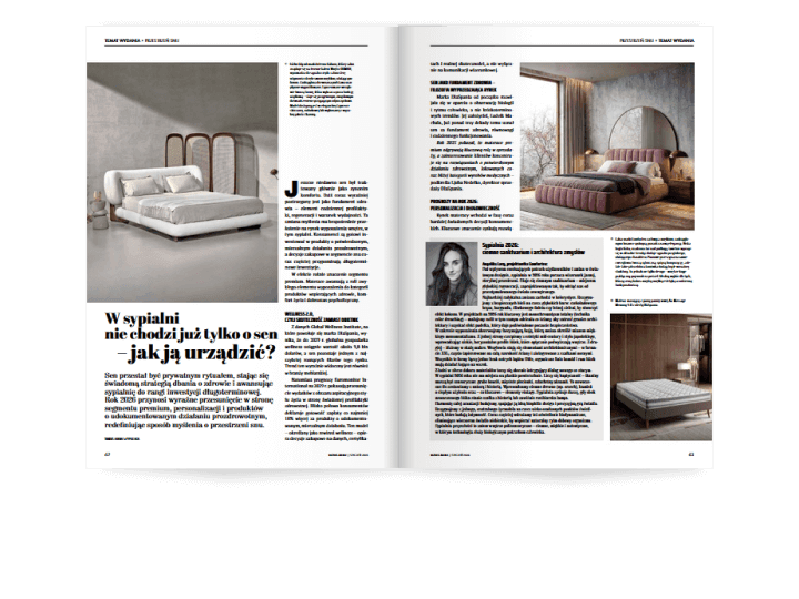 Miesięcznik BIZNES MEBLE - wydanie styczeń 2026. Rozkład temat wydania.