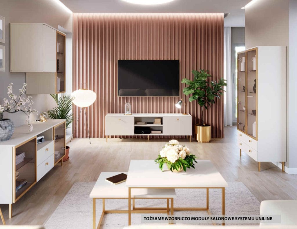 System uniLine to meble, które idealnie łączą kuchnię, salon i łazienkę w jedną całość. Dzięki tożsamej kolorystyce oraz designie otwarta strefa dzienna (Open Space) wygląda spójnie i harmonijnie. Użycie tych samych materiałów i dekorów w każdym pomieszczeniu eliminuje wizualny nieład. System uniLine to prosty sposób na eleganckie, uporządkowane wnętrze, w którym wszystkie elementy idealnie do siebie pasują, tworząc jednolity styl w całym domu.