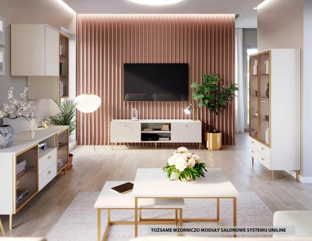 System uniLine to meble, które idealnie łączą kuchnię, salon i łazienkę w jedną całość. Dzięki tożsamej kolorystyce oraz designie otwarta strefa dzienna (Open Space) wygląda spójnie i harmonijnie. Użycie tych samych materiałów i dekorów w każdym pomieszczeniu eliminuje wizualny nieład. System uniLine to prosty sposób na eleganckie, uporządkowane wnętrze, w którym wszystkie elementy idealnie do siebie pasują, tworząc jednolity styl w całym domu.