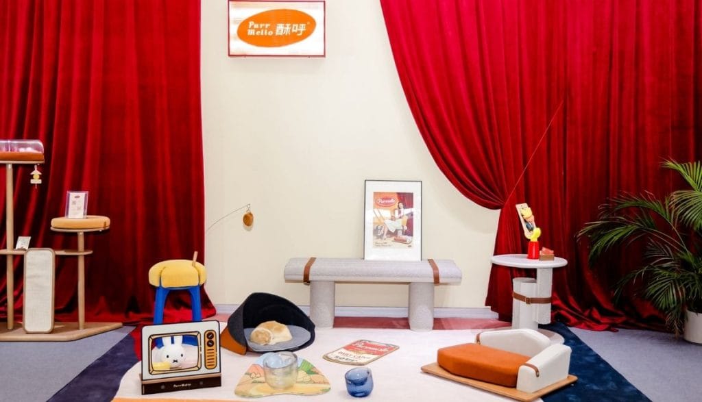 Nowoczesne meble dla zwierząt marki Purr Mello w sektorze Pet Home na targach CIFF Guangzhou 2026.