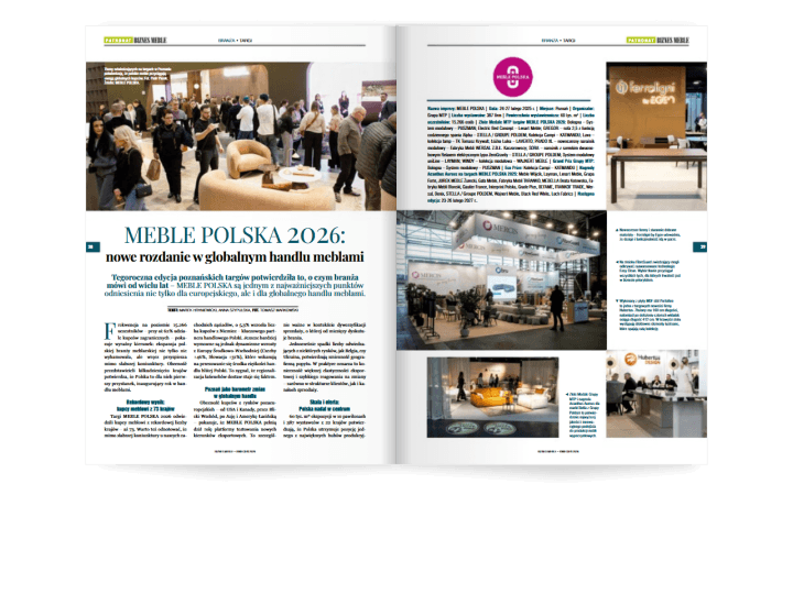 Miesięcznik BIZNES MEBLE - wydanie kwiecień 2026. Rozkład branża.