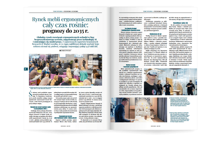 Miesięcznik BIZNES MEBLE - wydanie maj 2026. Rozkład temat wydania.