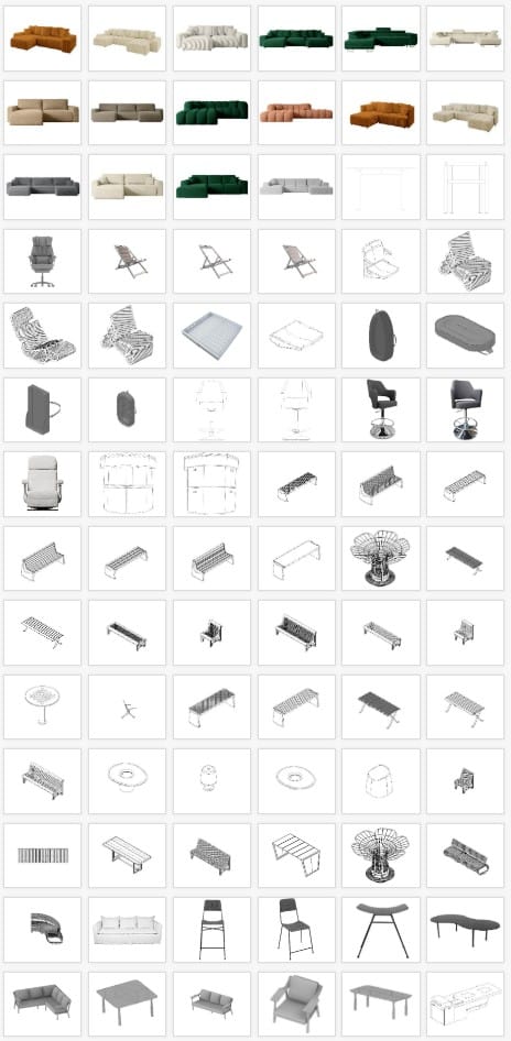 Analiza konkurencji – porównanie wzorów sof modułowych, foteli biurowych oraz małej architektury miejskiej i parkowej.